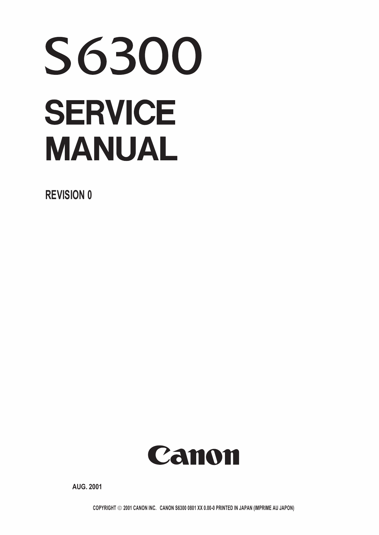 Canon PIXUS S6300 Service Manual-1